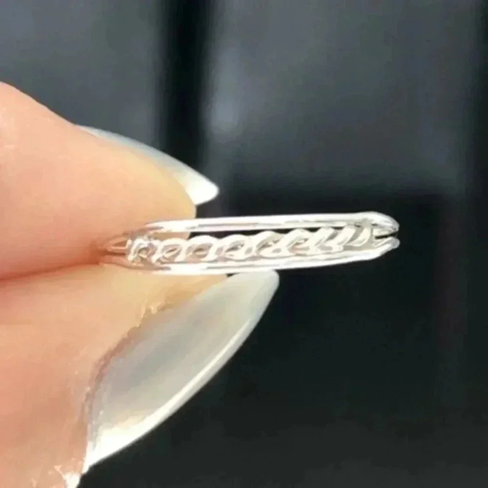 925 Sterling Silver Front 3D Twist Ring NWT